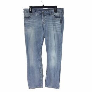 Silver Jeans Suki Capri Light Wash Bootcut Blue Denim Jeans Womens Size W30